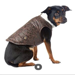 Wag-a-Tude Faux Brown Leather Vest-size Small